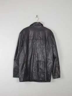 Men's Vintage Black Leather Jacket L