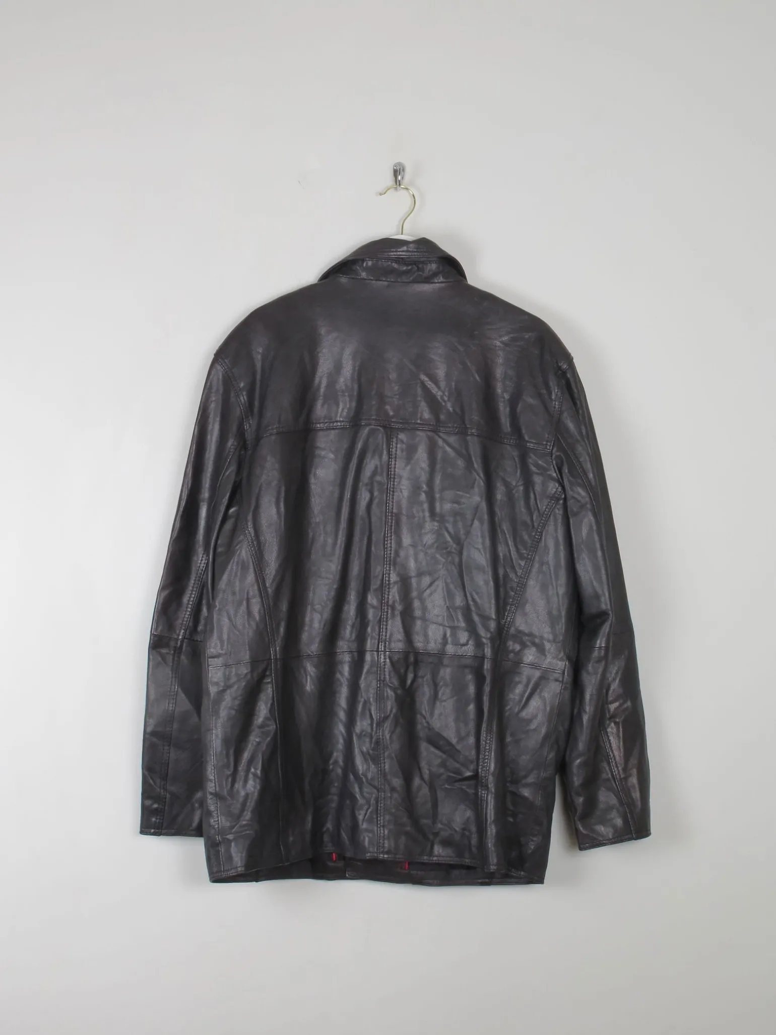 Men's Vintage Black Leather Jacket L