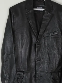 Men's Vintage Black Leather Jacket L