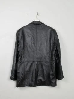 Men's Vintage Black Leather Jacket L