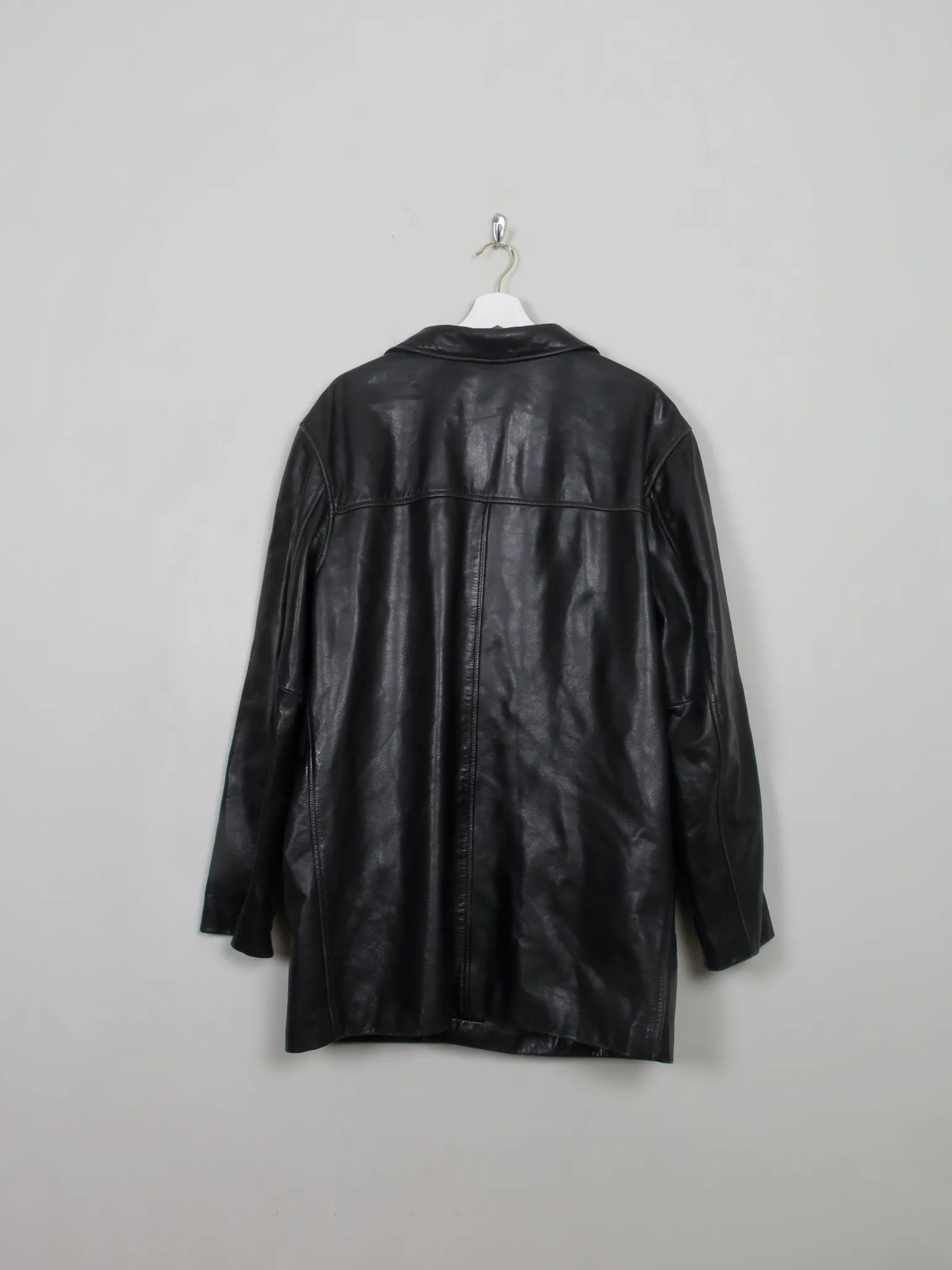 Men's Vintage Black Leather Jacket M/L