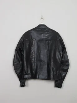 Men's Vintage Black Leather Biker Jacket M