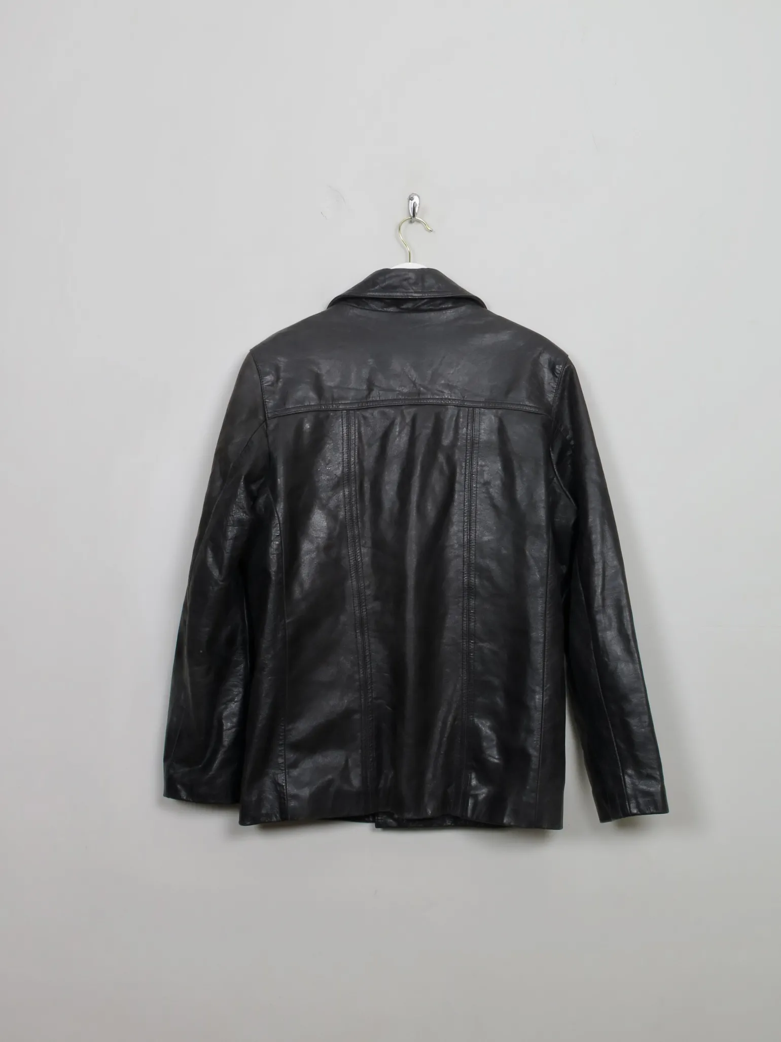 Men's Vintage Black Leather Jacket S/M