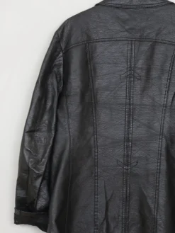 Men's Vintage Black Leatherette PVC 70s Jacket S