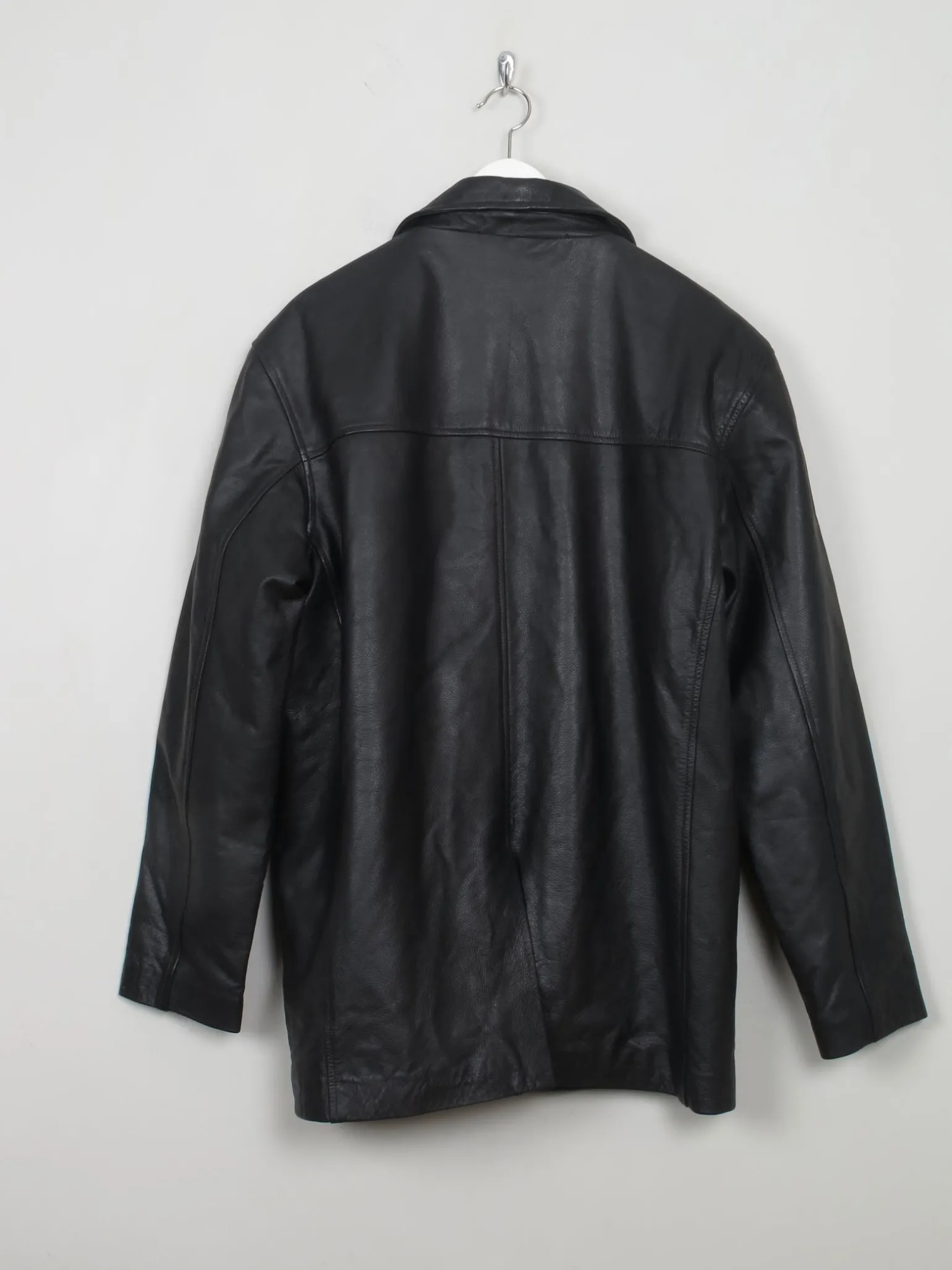 Men's Vintage Black Leather Jacket M