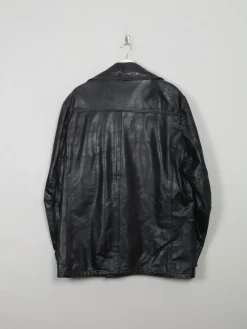 Men's Vintage Black Leather Jacket L