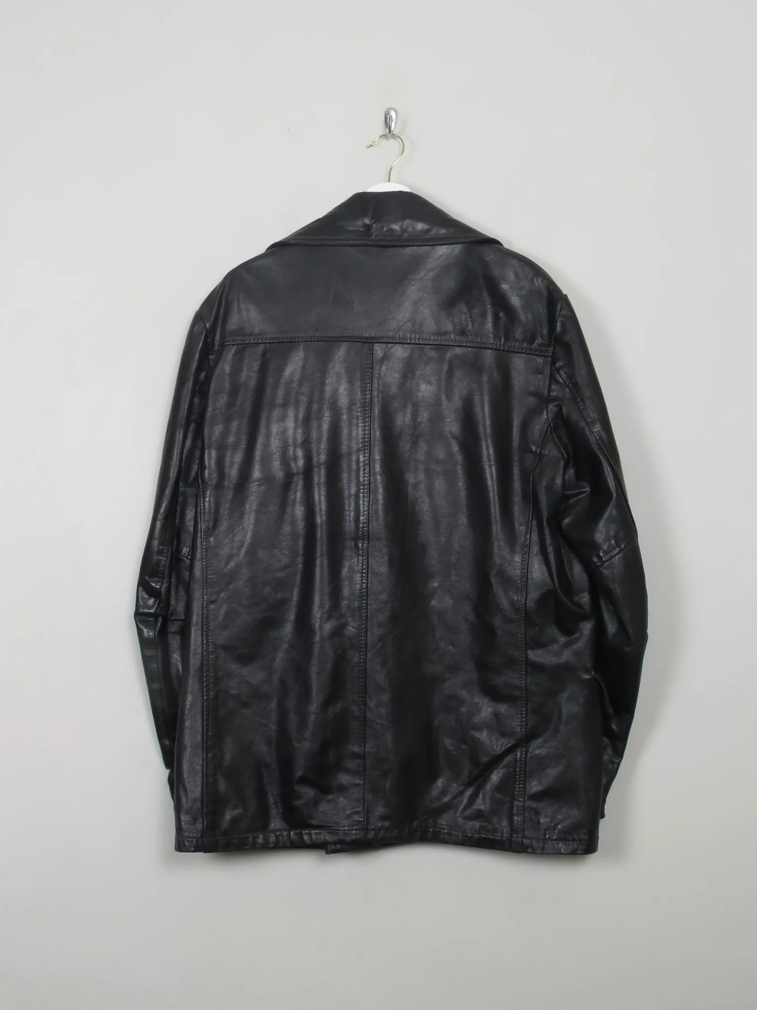 Men's Vintage Black Leather Jacket L