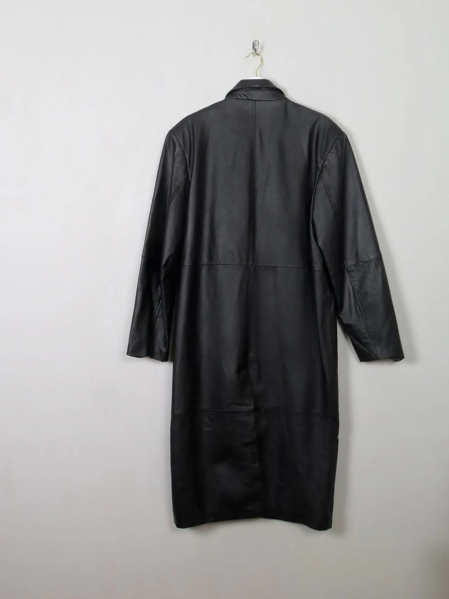 Men's Vintage Black Leather Coat L/XL