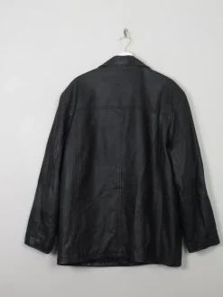 Men's Vintage Black Leather Jacket L