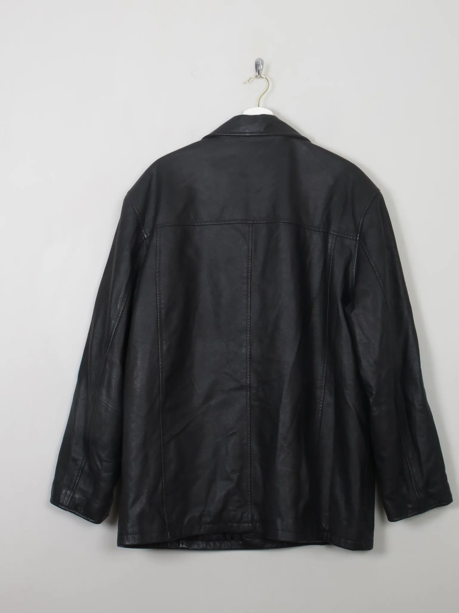 Men's Vintage Black Leather Jacket L
