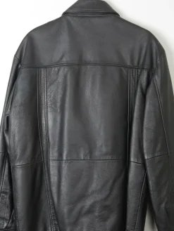 Men's Vintage Black Leather Jacket M