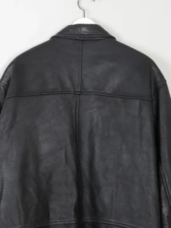 Men's Vintage Black Leather Jacket L