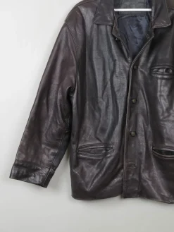 Men's Vintage Black Leather Jacket M