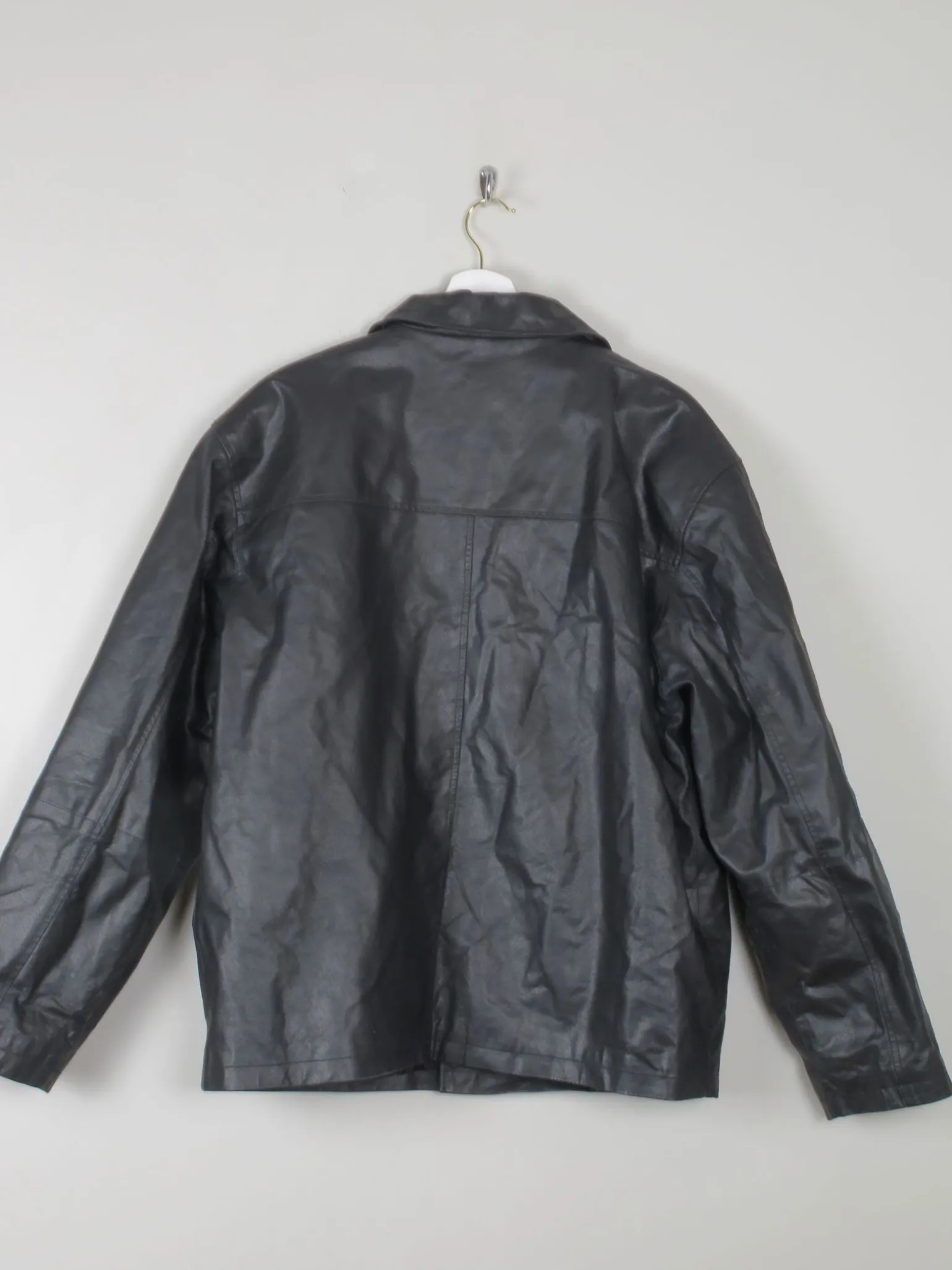 Men's Vintage Black Leather Jacket S/M