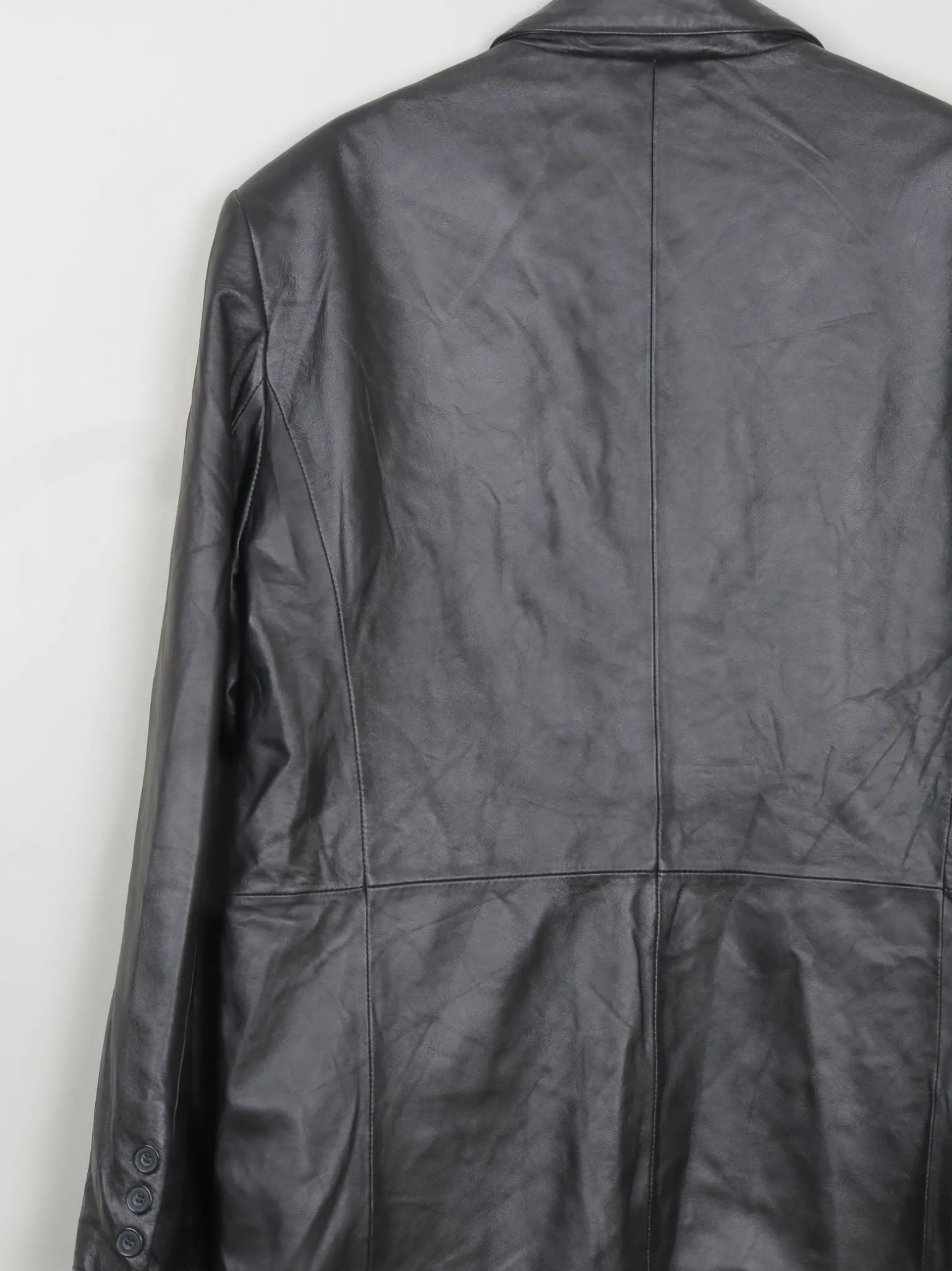 Men's Vintage Black Leather Jacket L