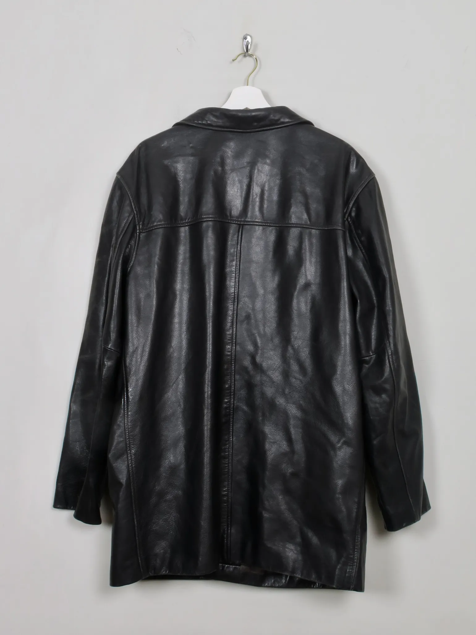 Men's Vintage Black Leather Jacket M/L