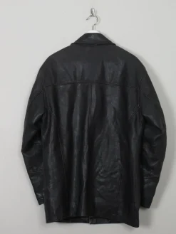 Men's Vintage Black Leather Jacket S