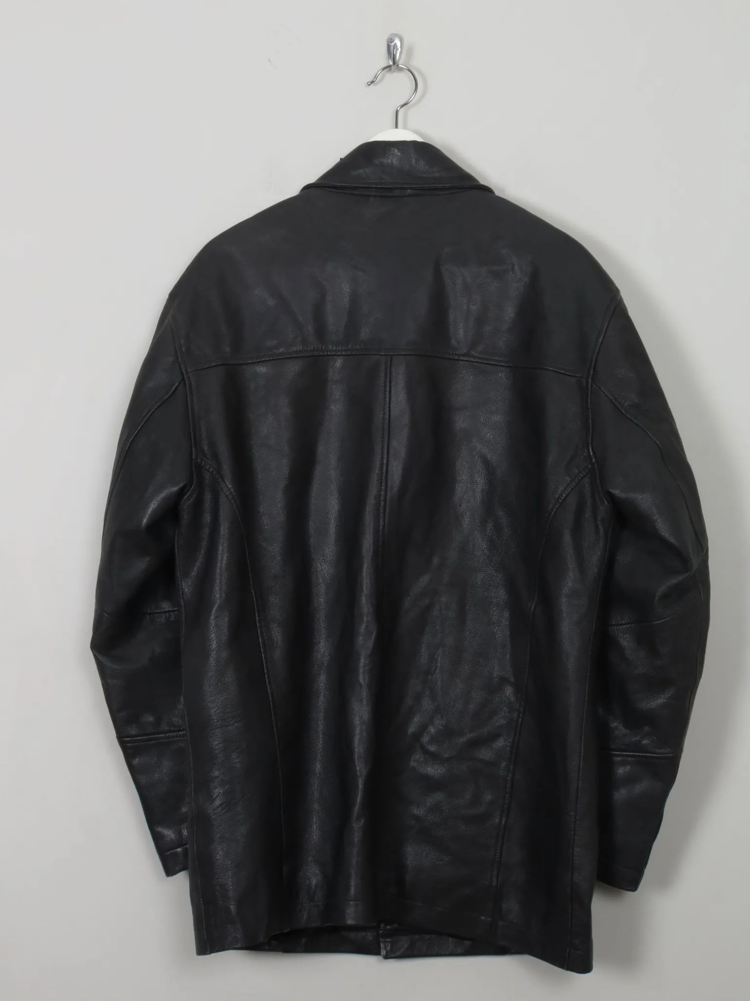 Men's Vintage Black Leather Jacket S