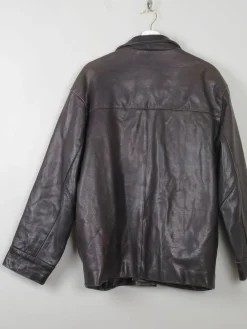 Men's Vintage Black Leather Jacket M