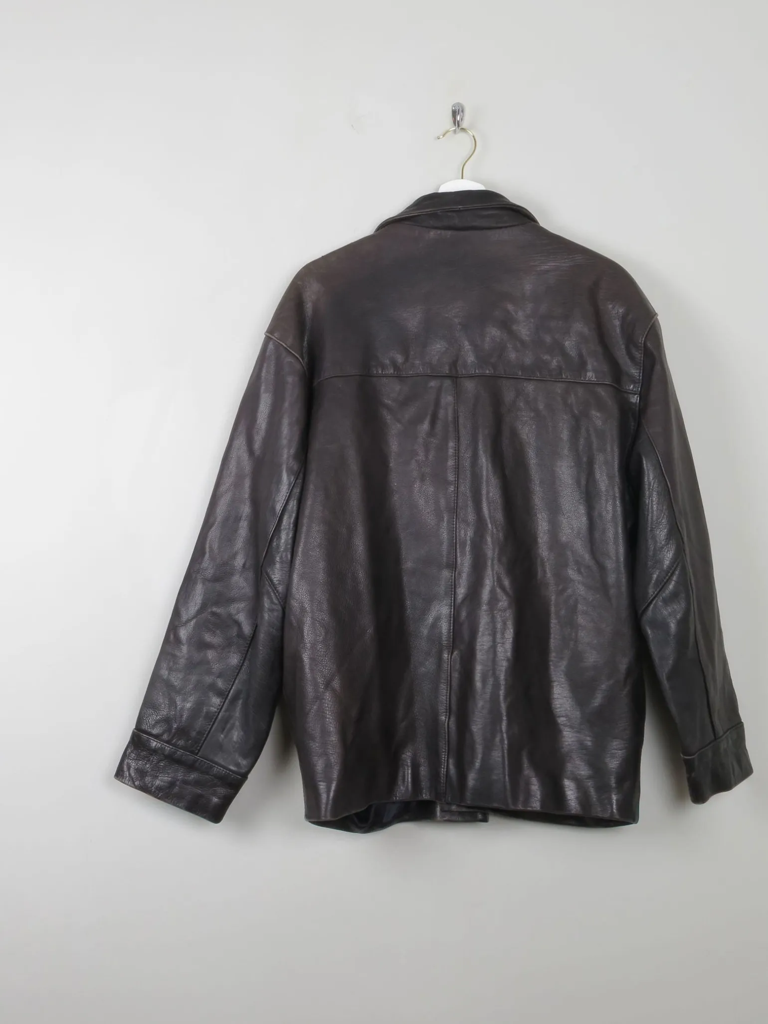 Men's Vintage Black Leather Jacket M