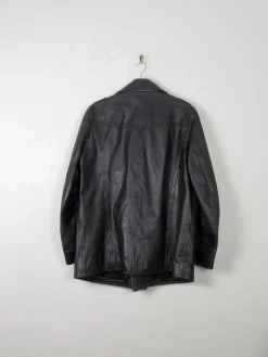 Men's Vintage Black Leather German Police Jacket M