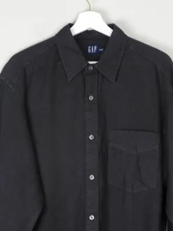 Men's Vintage Black Linen Gap Shirt Oversized M