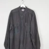 Men's Vintage Black Silk Shirt XL