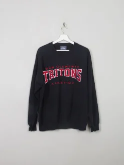Men's Vintage Black Sweatshirt With Logo L