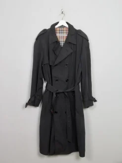 Men's Vintage Black Trench Coat L 42/44