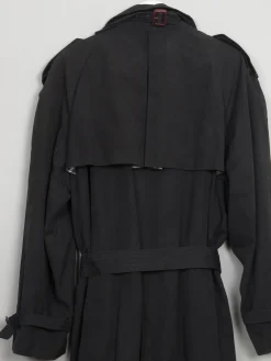 Men's Vintage Black Trench Coat L 42/44