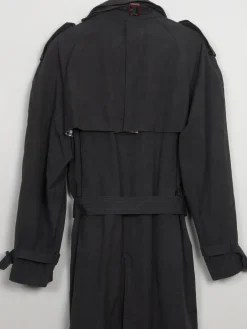 Men's Vintage Black Trench Coat L 42/44