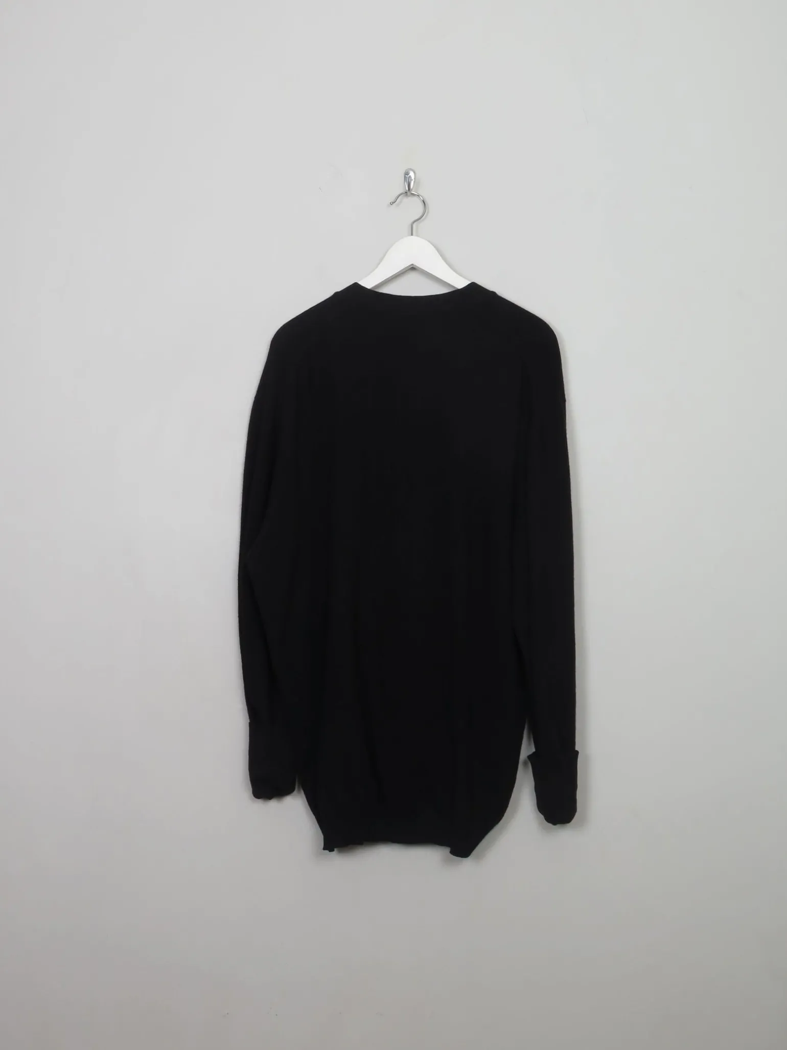 Men's Vintage Black Wool Cardigan L/XL