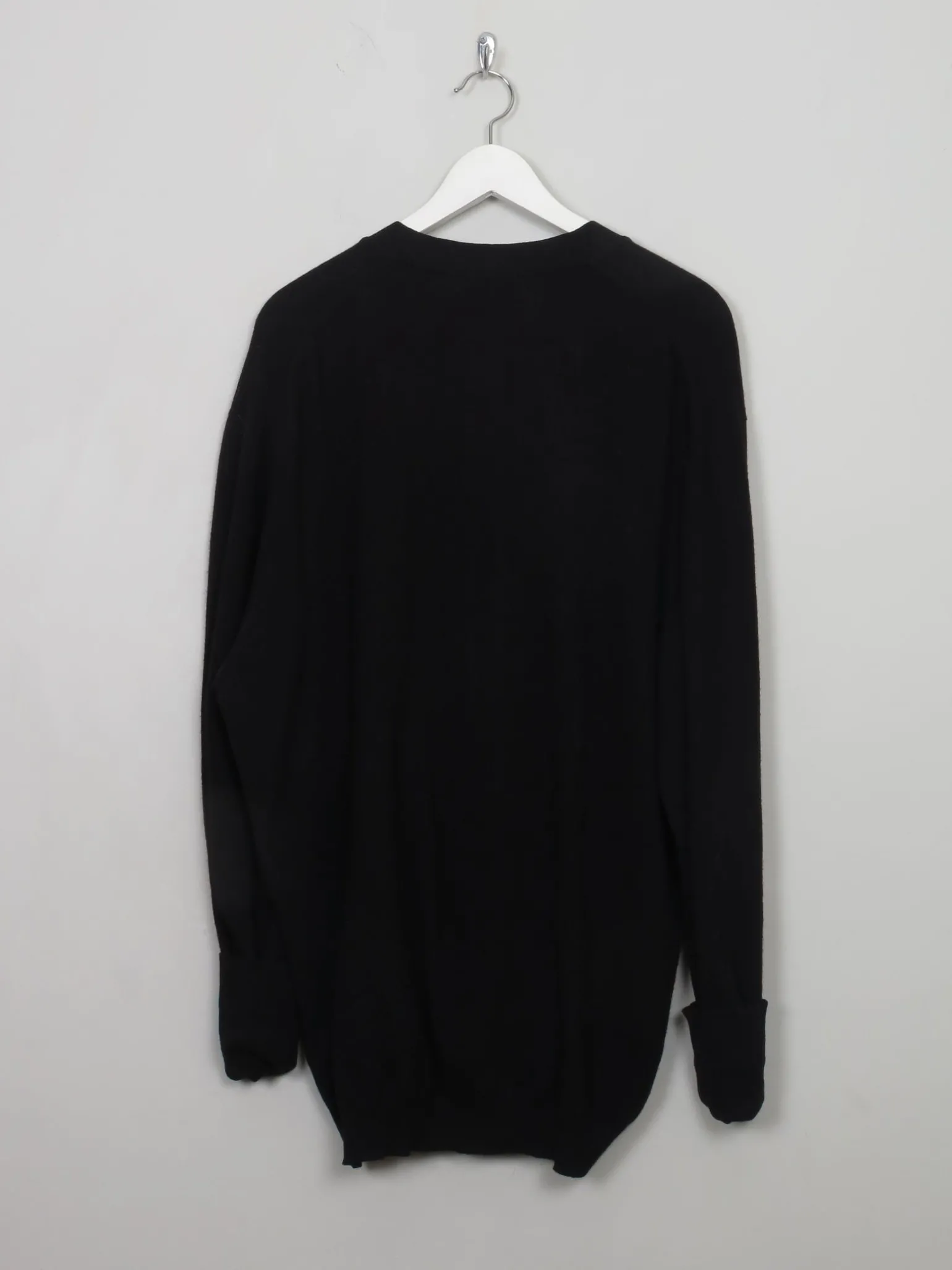 Men's Vintage Black Wool Cardigan L/XL