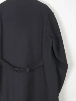Men's Vintage Black Wool Coat With Velvet Collar 1940s 44