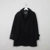 Men's Vintage Black Wool Short Coat L