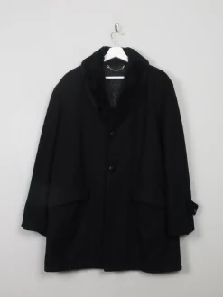 Men's Vintage Black Wool Short Coat L