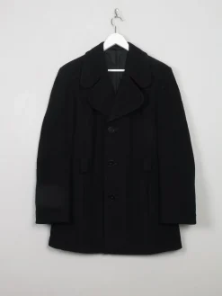 Men's Vintage Black Wool Short Coat 42”