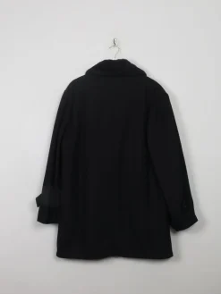 Men's Vintage Black Wool Short Coat L