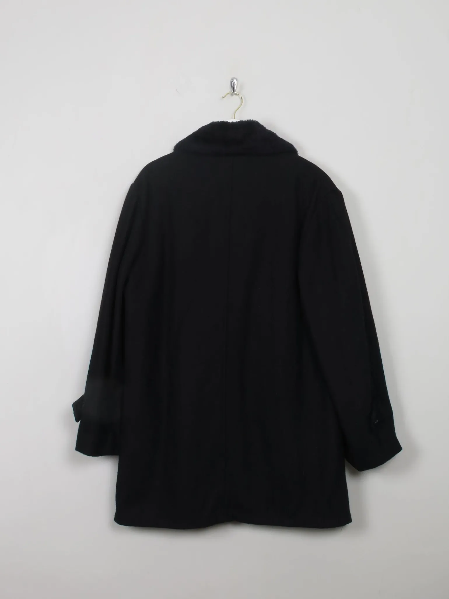 Men's Vintage Black Wool Short Coat L