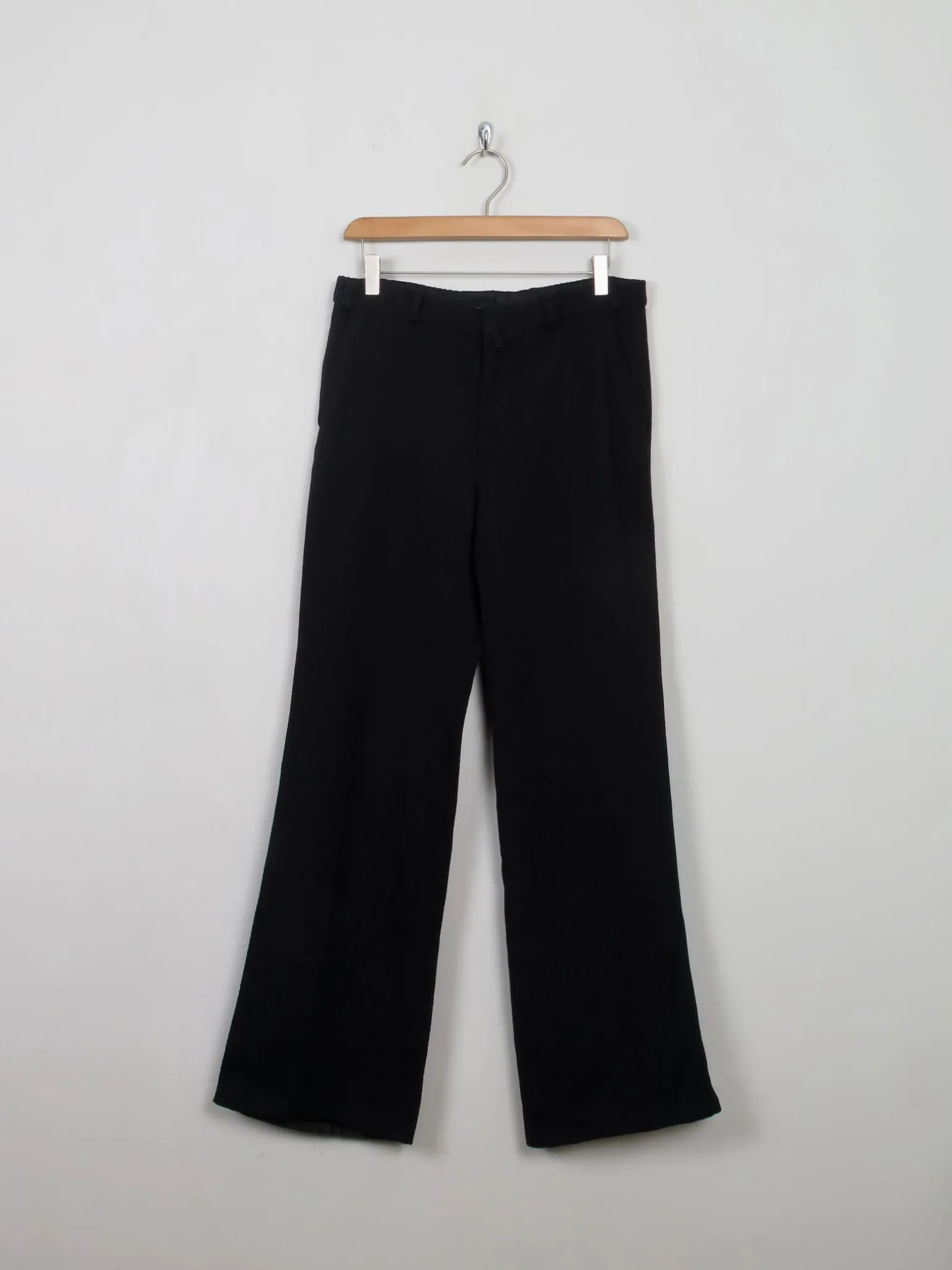 Men's Vintage Black Wool Trousers 31" W