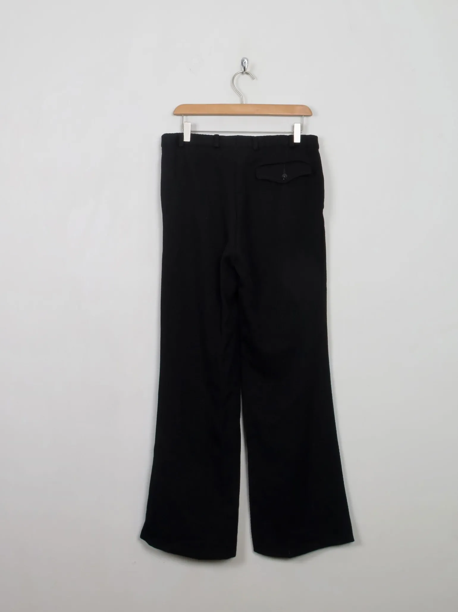 Men's Vintage Black Wool Trousers 31" W