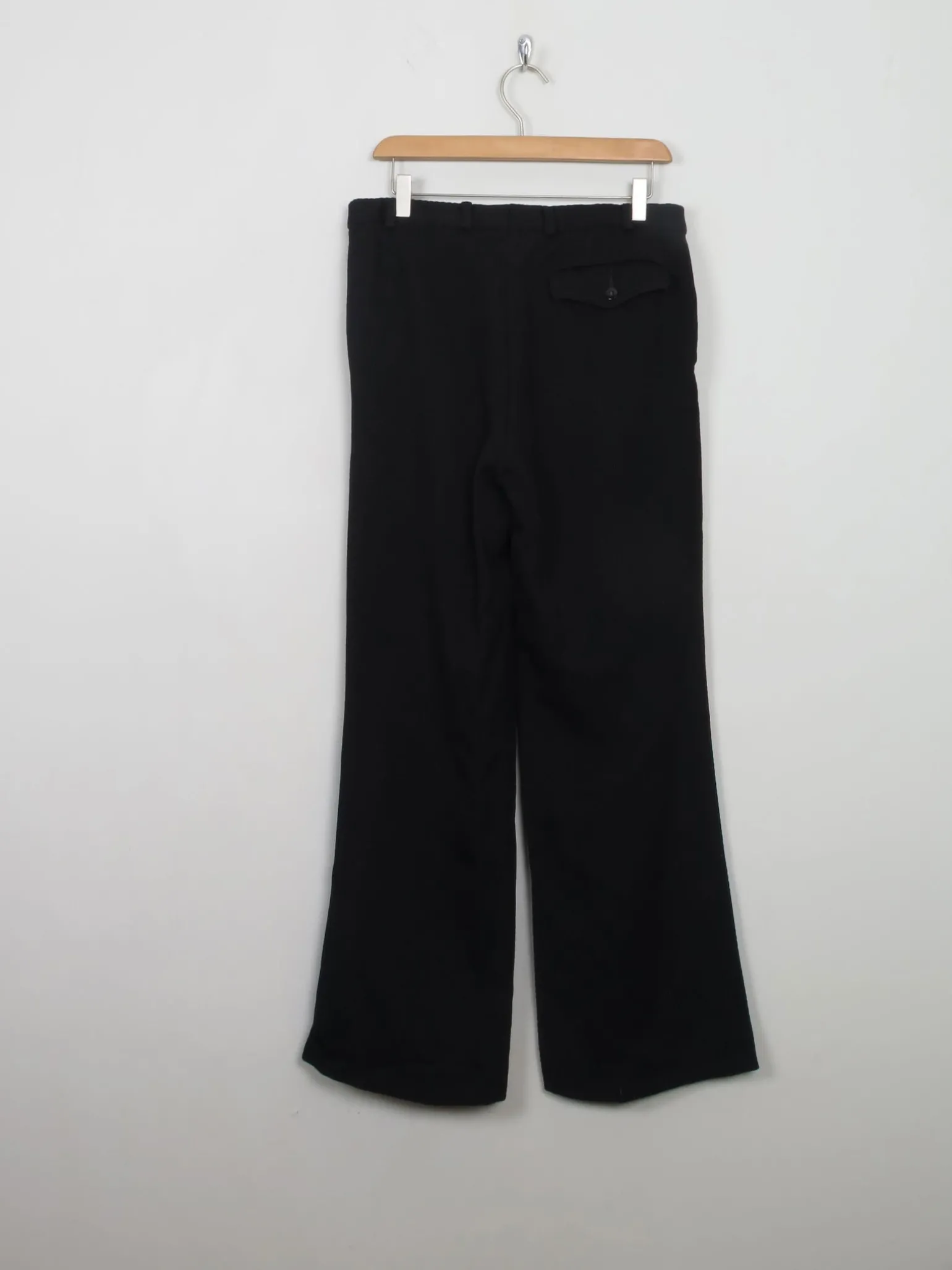 Men's Vintage Black Wool Trousers 31" W