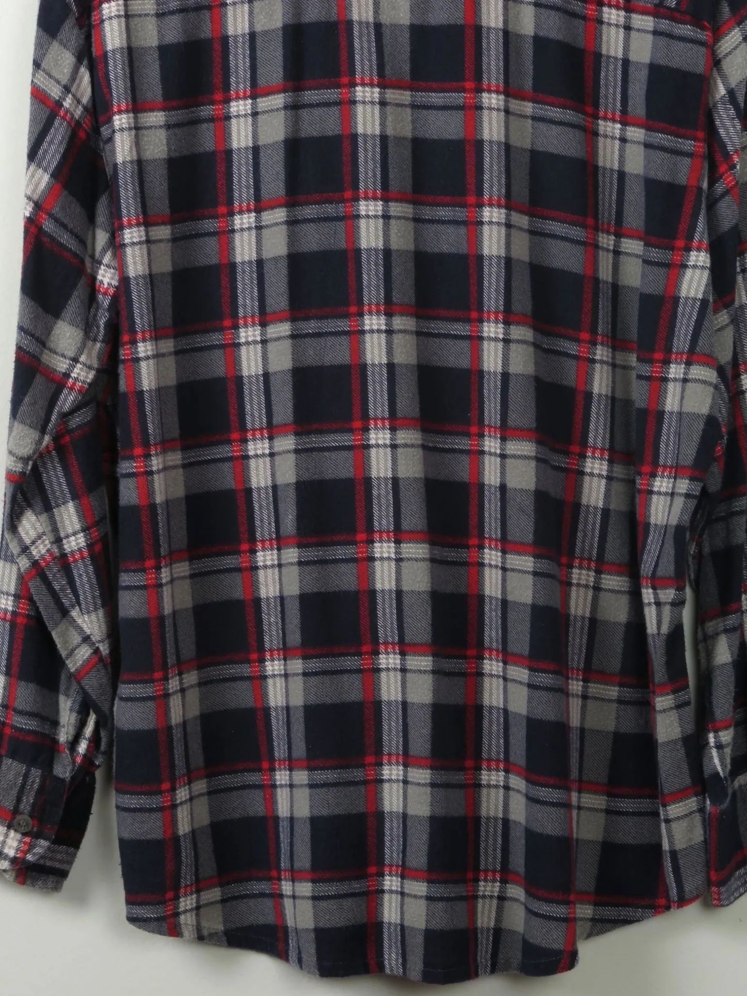 Men's Vintage Blue Check Flannel Shirt S/M