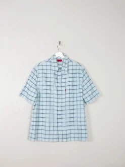 Men's Vintage Blue Check Shirt L