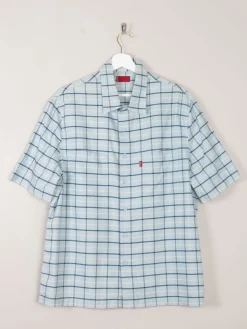 Men's Vintage Blue Check  Shirt L