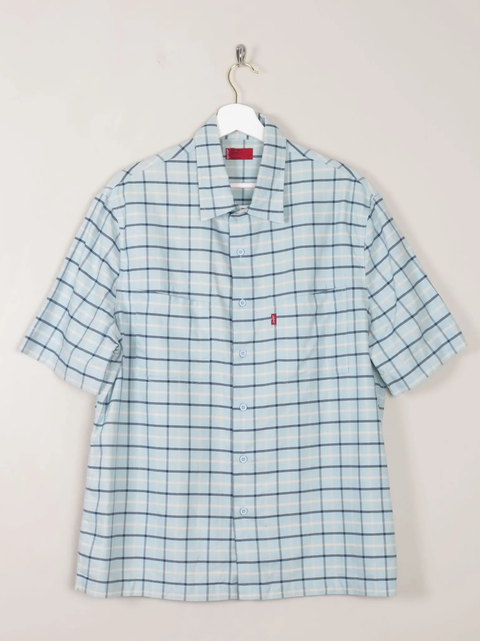 Men's Vintage Blue Check  Shirt L