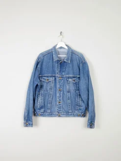 Men's Vintage Blue Denim Jacket Oversized 80s M