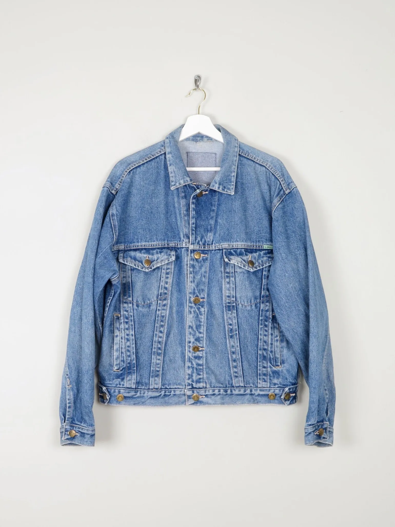 Men's Vintage Blue Denim Jacket Oversized 80s M