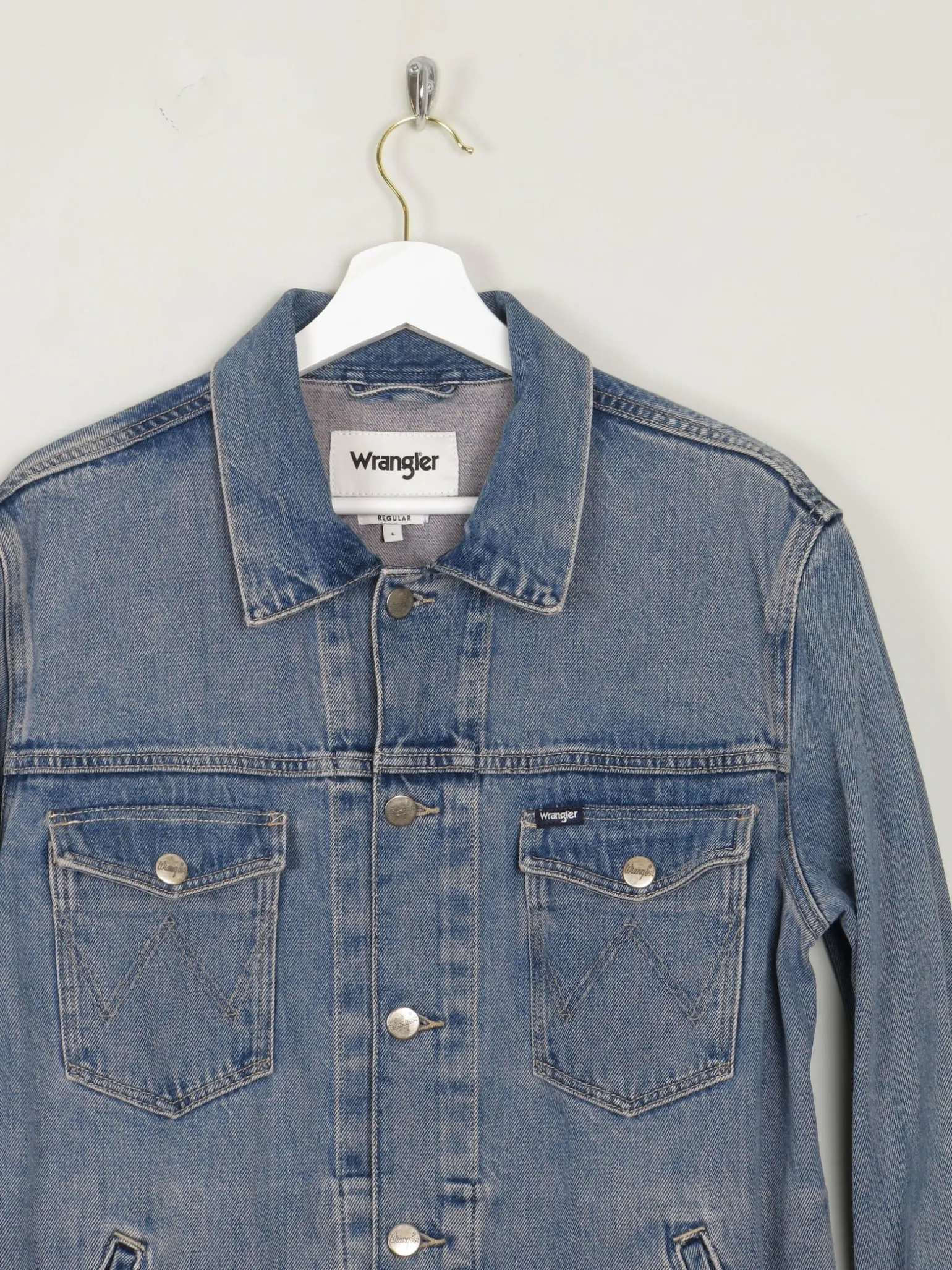Men's Vintage Blue Denim Jacket Wrangler L