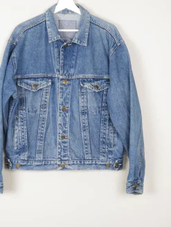 Men's Vintage Blue Denim Jacket Oversized 80s M